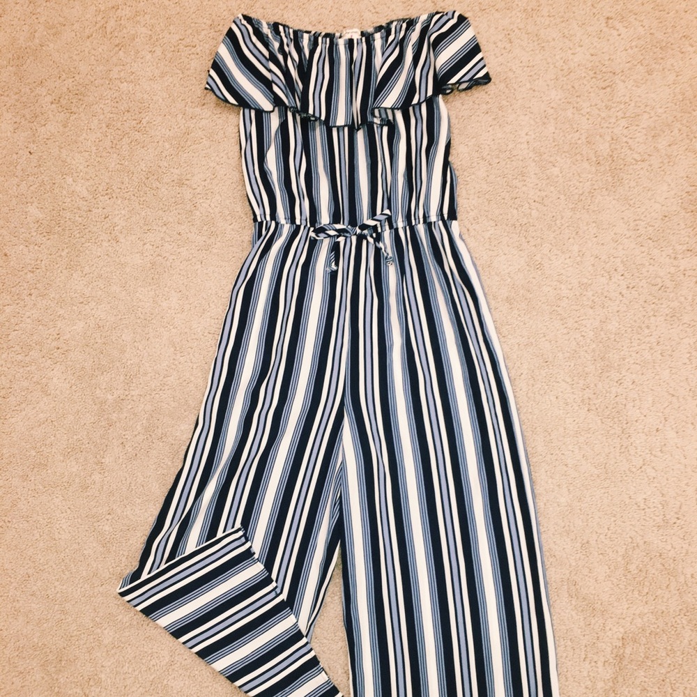 Blue & White Romper